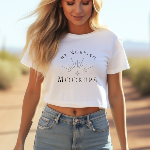 Bella Canvas 8882 Mockup Cropped T-Shirt Mockup 8882 Mockup Cropped White Tshirt Mockup Bella Canvas 8882 Mock Up in White Cropped Mock-up