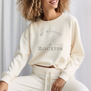 Sweatshirt Mockup AWDIS JH030 Mockup JH030 Vanilla Milkshake Mockup Cream Sweatshirt Mockup AWDIS JH030 Vanilla Milkshake Mock-up Athleisure