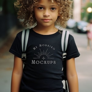 Gildan 5000B Mockup T-shirt Mockup Back to School Mockups Youth Mockup Black Shirt Mock-up for Print on Demand Gildan Mockups Black