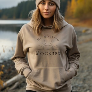 Hoodie Mockup Gildan 18500 Mockup 18500 Sand Mockup Sand Hoodie Mockup 18500 Mockup Sand 18500 Mockups Front Gildan 18500 Sand Mock-up