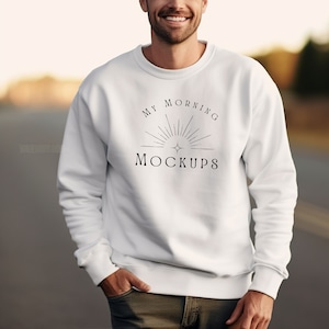 Gildan 18000 Mockup Gildan 18000 Christmas Mockup Gildan 18000 White Male Mockup Gildan Sweatshirt Mock Up Gildan Print On Demand Mockup