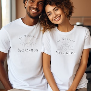 Bella Canvas 3001 Mockup Couple T-Shirt Mockup T-Shirt Mockups 3001 White Mock up Tshirt Mockups for Etsy Mockup Black Couple TShirt Mockups