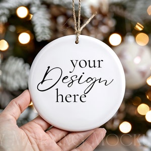 Ornament Mockup Christmas Ornament Mock-up Ceramic Ornament Mock Up White Ornament Mockup Print On Demand Round Ornament Christmas Mockups