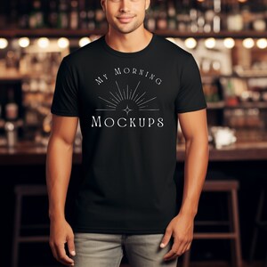 Bella Canvas 3001 Mockup T-Shirt Mock-up Black Tshirt Mockup Mens 3001 black Mockups Black Tshirt Mock up 3001 T Shirt Mock up Etsy Mockup