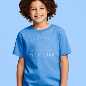 Gildan 5000B Mockup T-shirt Mockup Gildan 5000 Carolina Blue Mockup Kid's Mockup Youth Back to School mockup BlueT-Shirt Mockup 5000 mock-up