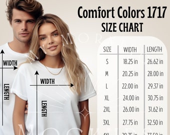 1717 Size Chart Comfort Colors 1717 Size Chart T-shirt Size Chart Comfort Colors 1566 Mockup 1717 Unisex Size Chart 1717 Unisex Mockups