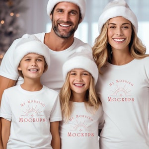 Bella Canvas 3001 Mockup Christmas Mockup Family Mockup 3001 Family Mock-ups White Bella Canvas 3001Y Mockup Family Christmas shirt mockup