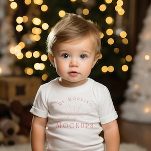 White Rabbit Skins 3322 Mockup T-shirt Mockup Christmas Mockup Baby Mockup For Print on Demand Toddler Mockup White Shirt Mockups for Kids