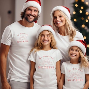 Bella Canvas 3001 Mockup Group Mockup 3001 Family Mockups Bella Canvas 3001 T-Shirt Rabbit Skins 3302 Mock-Up Family Christmas shirt mockup