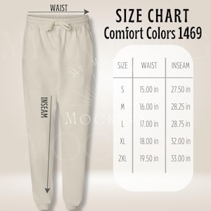 Comfort Colors 1469 Size Chart Ivory Comfort Colors 1469 Mockup Lightweight Fleece Sweatpants  Unisex Mockup Comfort Colors 1469 Mockup 1469