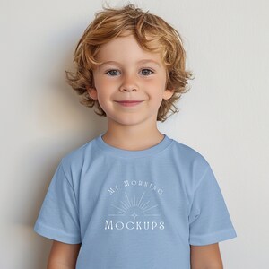 Gildan 5000B Mockup T-shirt Mockup Youth Mockup Light Blue Shirt Mockups Kids 5000B Mockup Print On demand Shirt Mockup Blue 5000B  Mockup