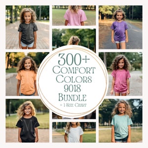 Comfort Color 9018 Mockup Bundle T-shirt Mockup 9018 Mockup Comfort Colors 9018 Mock Up For print on demand Kid Mockup 9018 Size Chart