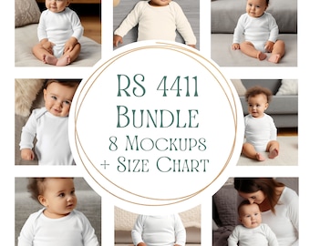 4411 Mockup Bundle Rabbit Skins 4411 mockup bundle RS4411 White Mockup 4411 Bodysuit mockup 4411 long sleeve bodysuit mockup plus size chart