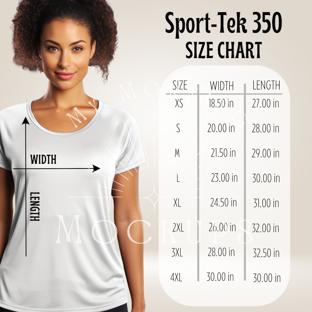 Sport Tek 350 Size Chart ST350 Size Chart Sport Tek 350 Mockup Sport