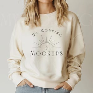 Comfort Colors 1466 Mockup Ivory Sweatshirt Mock up Comfort Colors 1466 Ivory Shirt  Sweatshirt Mock-up Crewneck 1566 Mockup Print on Demand