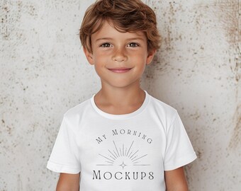Gildan 5000B White Youth T-shirt Mockup (Digital Download)