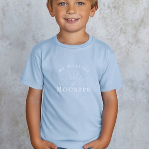 Gildan 5000B Mockup T-shirt Mockup Blue 5000B Mock-up Youth Mockup Light Blue Shirt Mockups Kids 5000B Mockup Print On demand Shirt Mockup