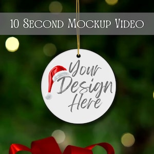 Ornament Mockup, Video Mockup, Ceramic Ornament Mock Up, Blank White Ornament Mock-up for Print On Demand, Christmas Mockup, Video Mockups