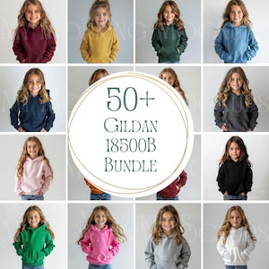 Maqueta de sudadera con capucha Gildan 18500B blanca Maqueta de sudadera con capucha Gildan 18500 blanca Maqueta de niño Maqueta de sudadera blanca Maquetas Impresión a pedido