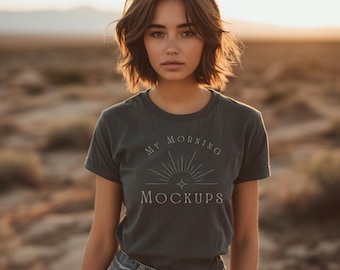 Asphalt Bella Canvas 3001 T-Shirt Mockup (Digital Download)
