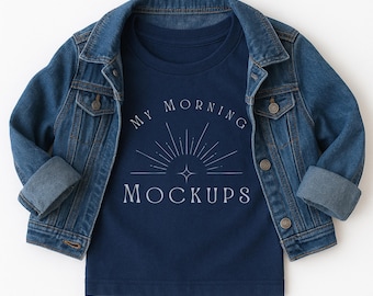 Navy T-Shirt Mockup: Gildan 5000B Flat Lay (JPEG Digital Download)