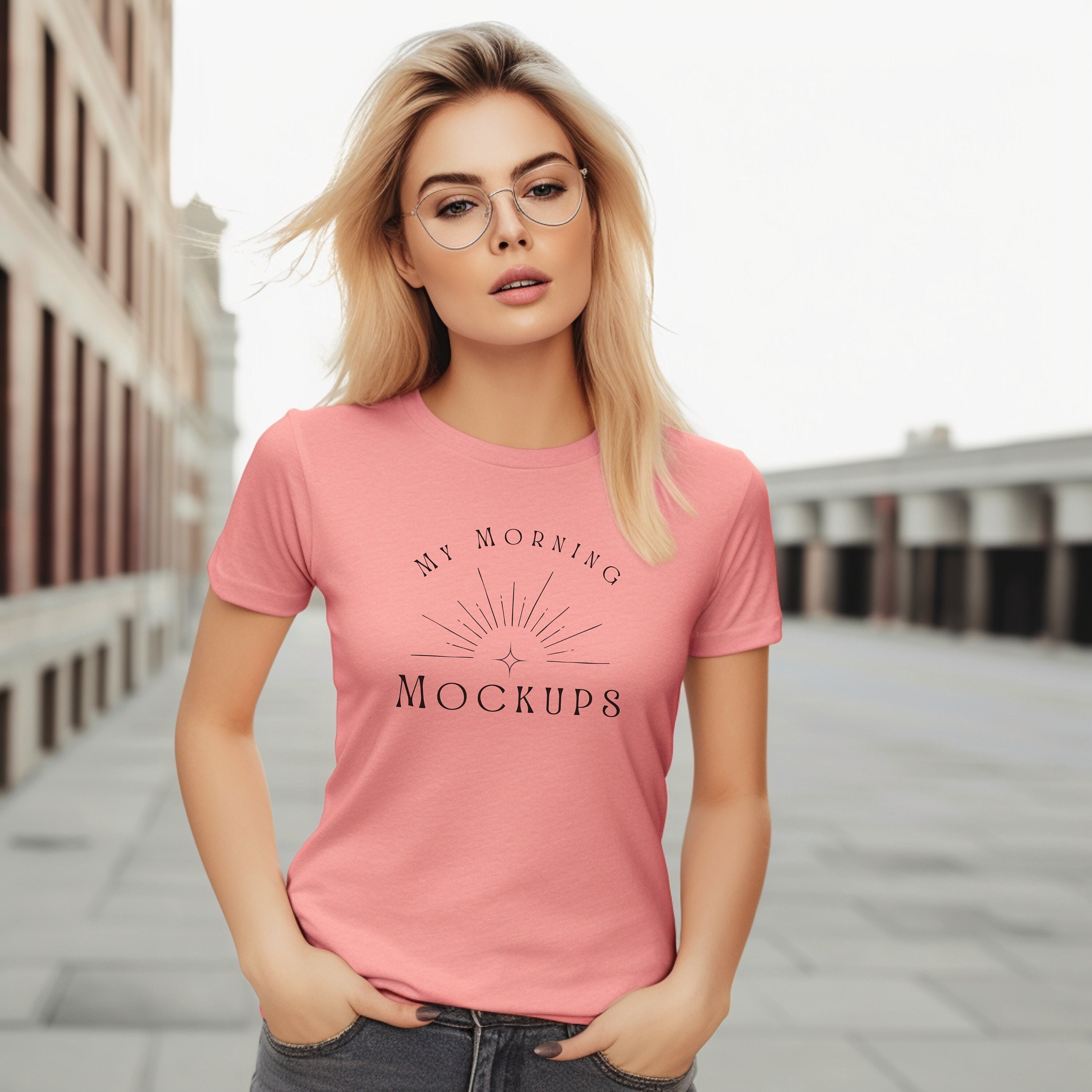 Bella Canvas 6004 Mockup T-shirt Mockup 6004 Azalea Mockup 6004