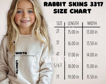Rabbit Skins 3317 Size Chart Mockup Sweatshirt Mockup Kid Grey Sweatshirt Mockup Rabbit Skins Natural 3317 Mockup 3317 Mock-up Youth Mockups