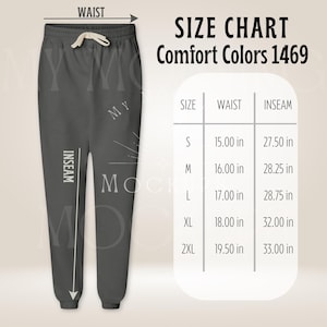 Comfort Colors 1469 Size Chart Pepper Comfort Colors 1469 Mockup Lightweight Fleece Sweatpants Unisex Mockup Comfort Colors 1469 Mockup