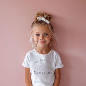 White Gildan 5000B Mockup T-Shirt Mockup Youth Mockup Kids White T-Shirt Mockup Gildan 5000B Spring Mockup Kids youth Print on Demand Shirts