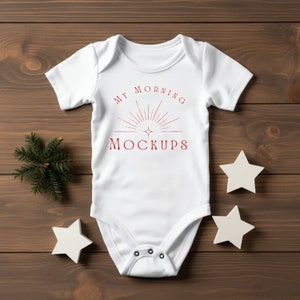 Rabbit Skins 4424 White Bodysuit Mockup (PDS File)