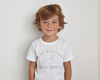 Gildan 5000B White Youth T-shirt Mockup (Digital Download)