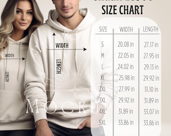Gildan 18500 Hoodie Size Chart for Couple Gildan 18500 Mockup Hoodie Size Chart 18500 Unisex Size Mock up 18500 Couple Size chart Info
