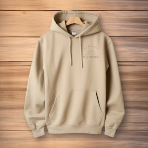 Gildan 18500 Mockup Sand Hoodie Mockup Gildan 18500 Sand Mockup Flat Lay Mock Up 18500 Sand Mock-Up Hoodie Mockups Flat-Lay Print On Demand