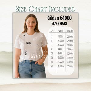 Gildan 64000 Mockup Bundle: T-Shirt Mockups + Size Chart image 5