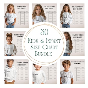Kids & Infant Size Chart Mockup Bundle (Digital Download)