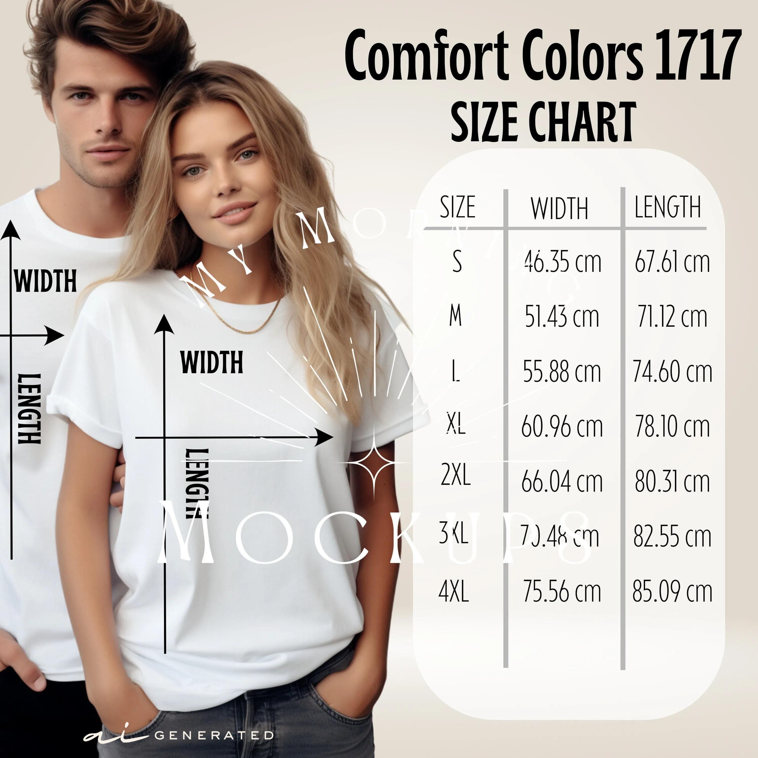 Comfort Colors 1717 Size Chart CM (JPG Digital Download) - Etsy
