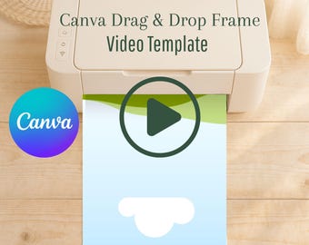 Printer Mockup Video for Digital Files with Canva Frame Template