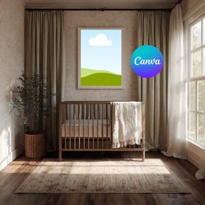 Nursery Frame Video Mockup with Canva Frame Template : Mp4 File 3000X3000 image 2