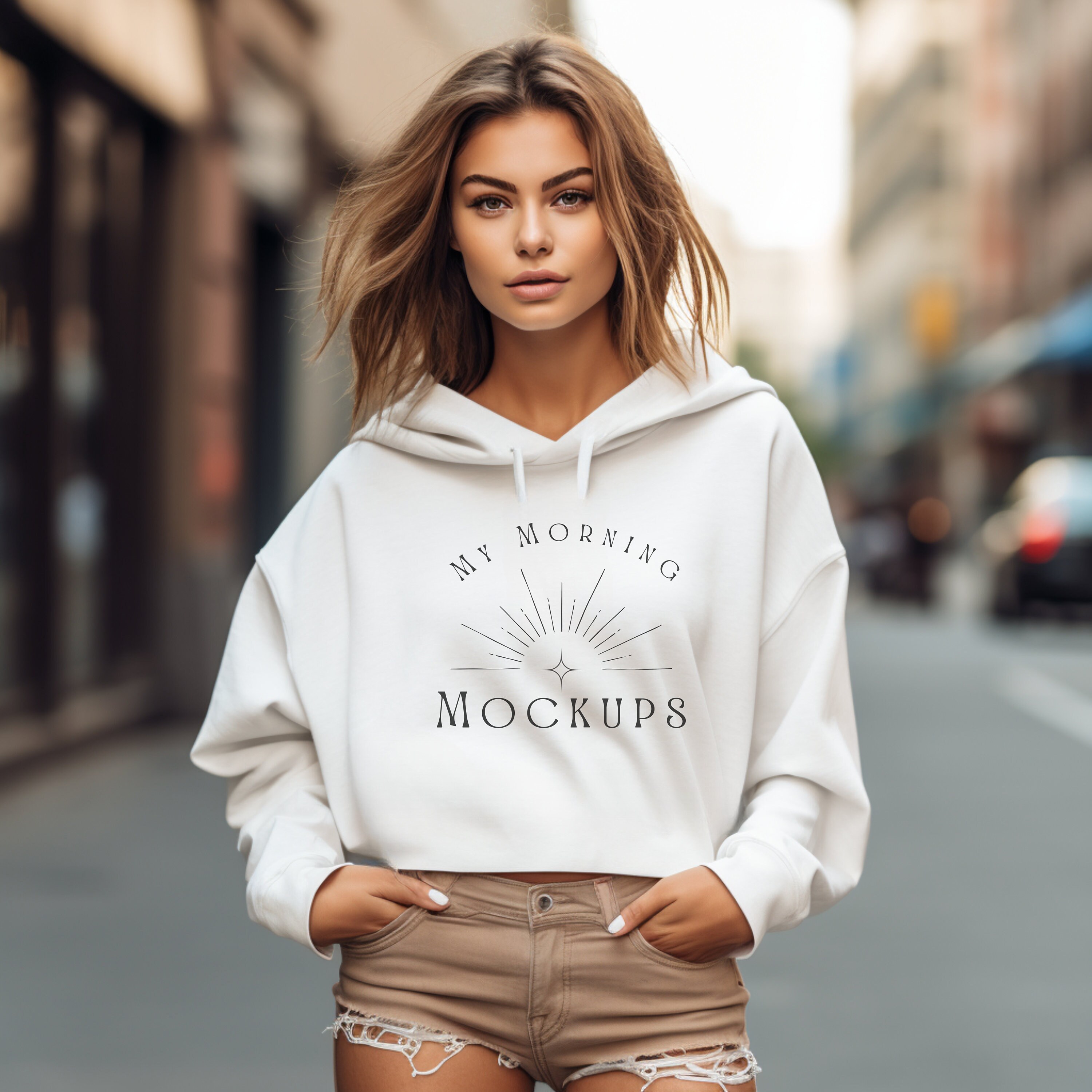 Graphic Crop Hoodie Etsy