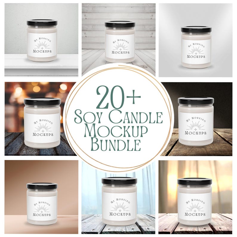 Soy Candle Mockup Bundle: 20+ Product Photo & Video Mockups (Digital Download) image 1