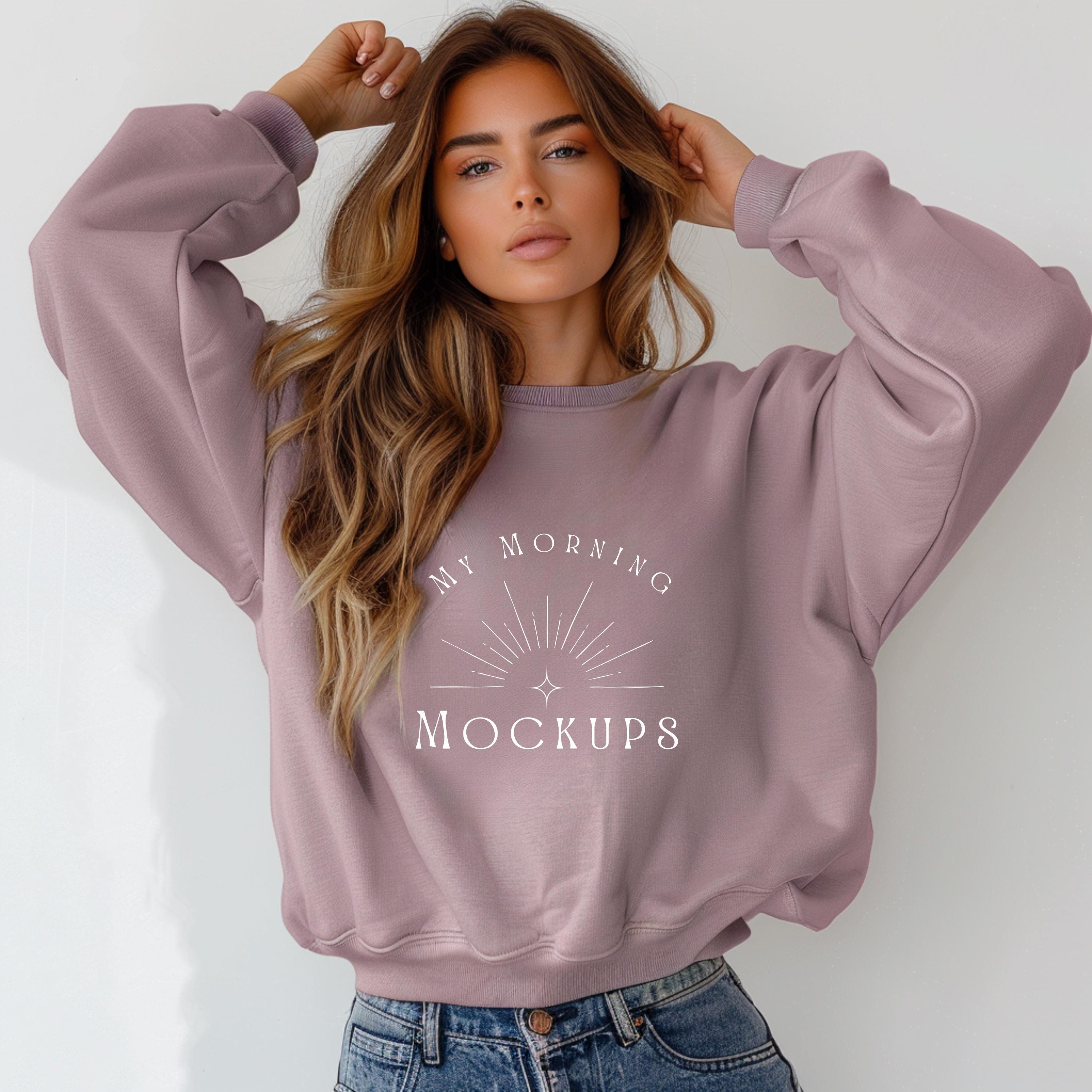 Paragon SF000 Mockup Gildan SF000 Mockup SF000 Sleeve Mockup Sweatshirt Wrist Mock-Up Purple Sleeve Mock Up Sweater Cuff Mockup Long Sleeve