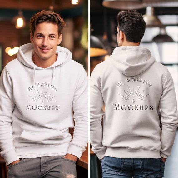 Gildan 18500 Mockup Hoodie Mockup White Front Back Hoodie Mock up White Back Hoodie Mock up Gildan 18500 White Front and Back Hoodie Mockup Etsy