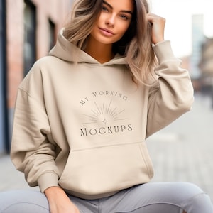 Gildan 18500 Mockup Sand Mockup Hoodie Mockup 18500 Mock-up Sand 18500 Mockups  Gildan 18500 Sweatshirt Mockup Etsy Mockups Print On Demand