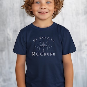 Gildan 5000B Mockup T-shirt Mockup Youth Mockup Navy Shirt Mockups Kids 5000B Mockup Print On demand Shirt Mockup Navy Blue 5000B  Mockup