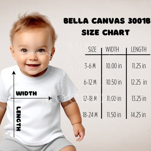 3001b Size Chart 3001b Mockup Bella Canvas 3001B Size Chart Bella Canvas 3001 Mock-up Infant  Mockup Bella Canvas 3001 Size Chart for Baby