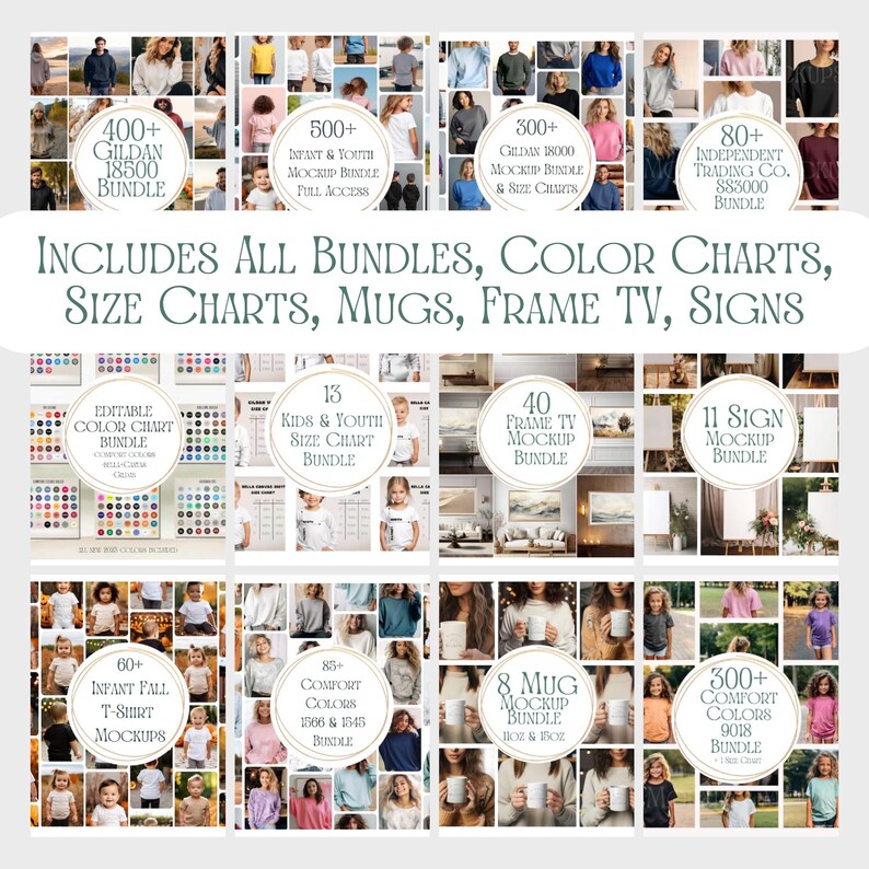 Pacchetto di oltre 5000 mockup: Gildan, Bella Canvas, Comfort Colors (download digitale) immagine 5
