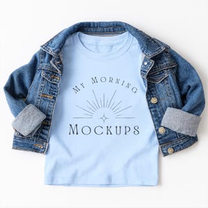 Gildan 5000B Mockup Light Blue T-Shirt Mockup Back To School Mockup T-Shirt Mockups Gildan 5000B Flat Lay Mockup Kids youth Print on Demand