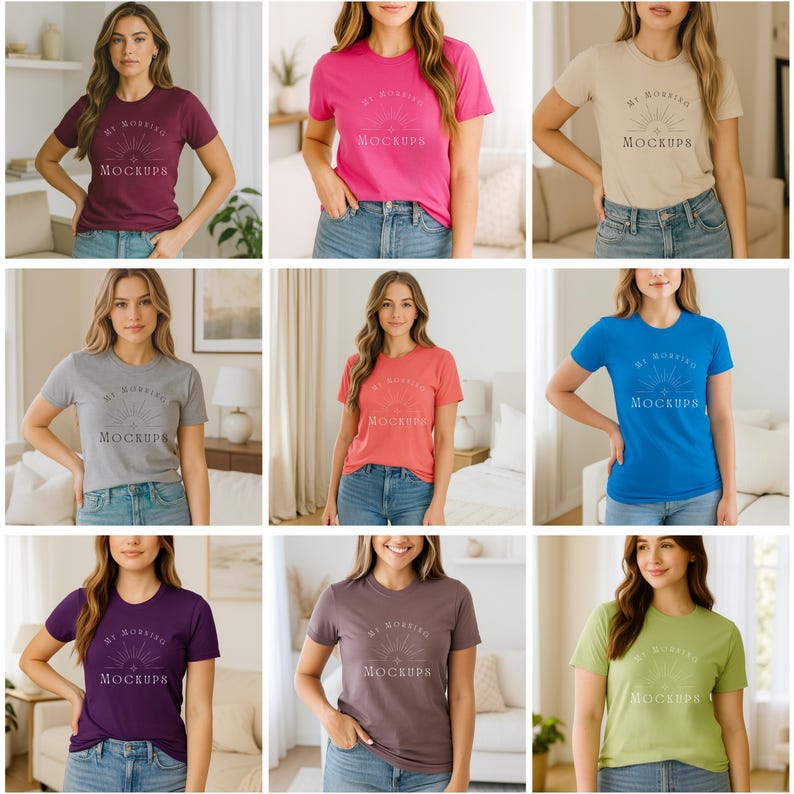 Gildan 64000 Mockup Bundle: T-Shirt Mockups + Size Chart image 4