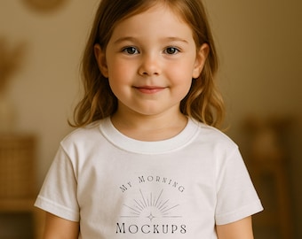 Gildan 5000B White Youth T-shirt Mockup (Digital Download)