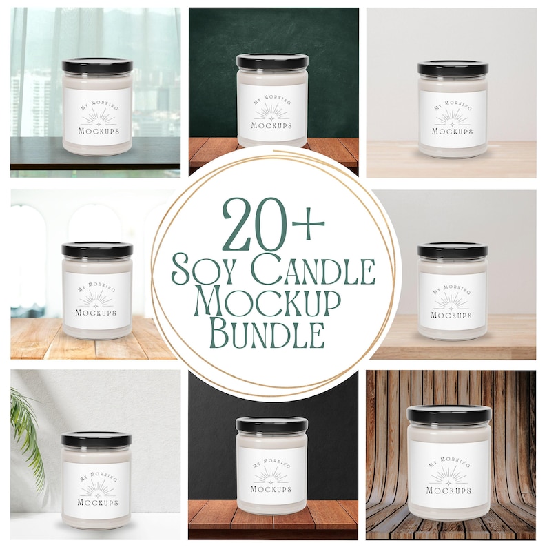Soy Candle Mockup Bundle: 20+ Product Photo & Video Mockups (Digital Download) image 3